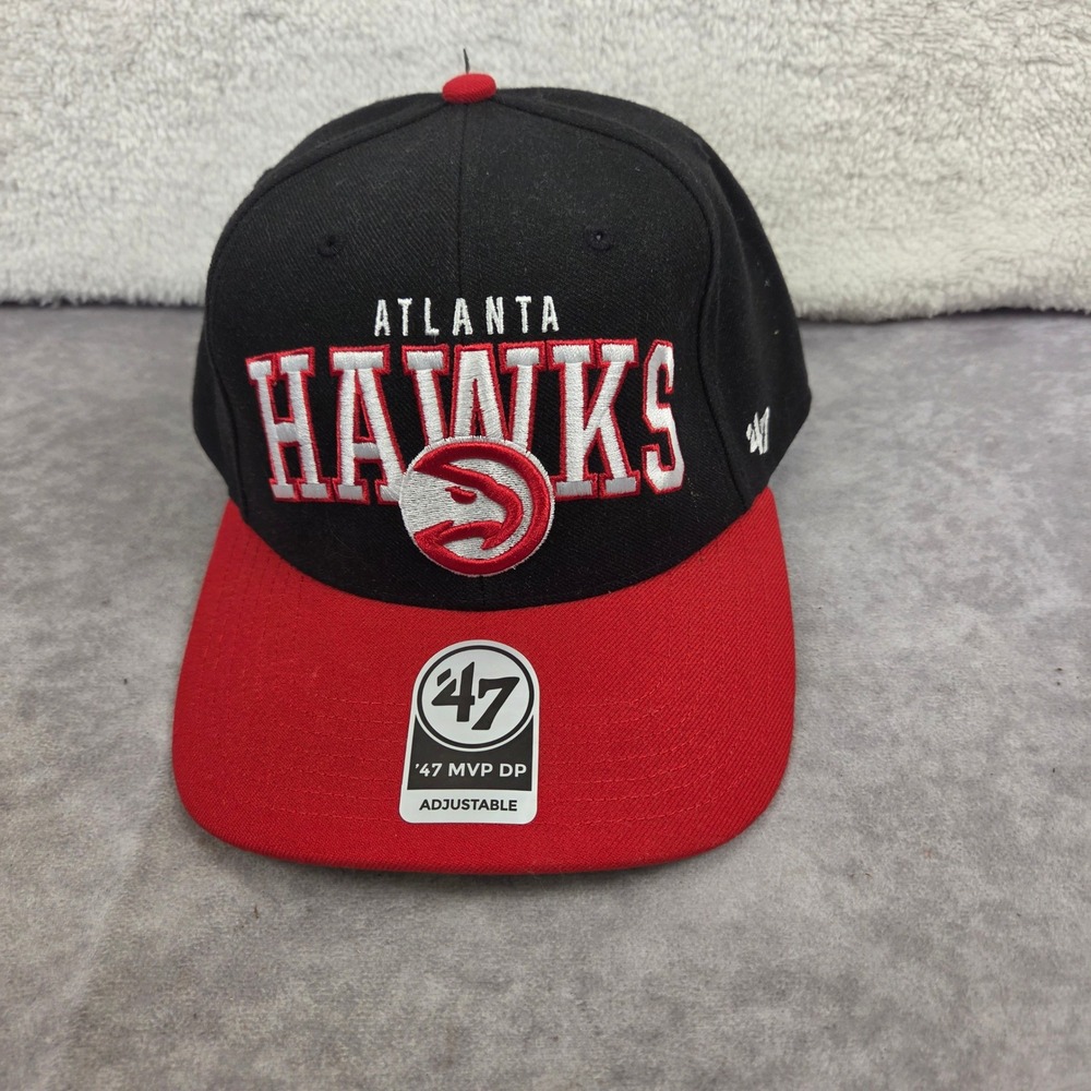 Atlanta Hawks 47 MVP DP Adjustable Hat Black Red NBA Basketball Cap New